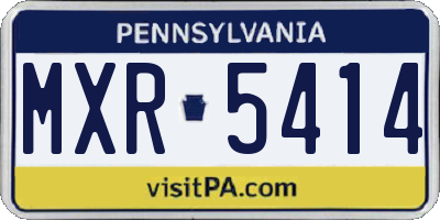 PA license plate MXR5414