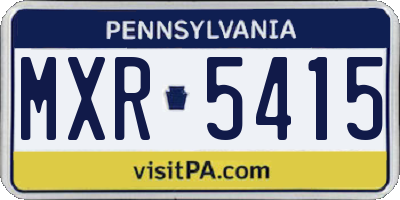 PA license plate MXR5415