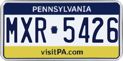 PA license plate MXR5426