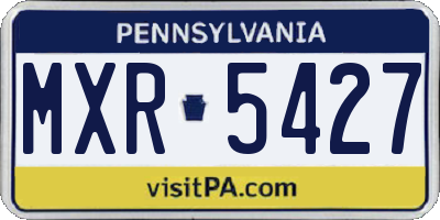 PA license plate MXR5427