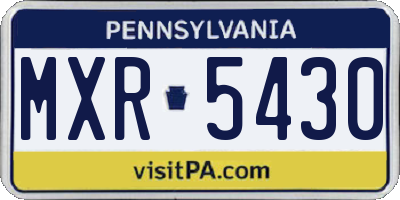 PA license plate MXR5430