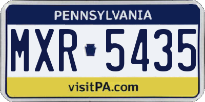 PA license plate MXR5435