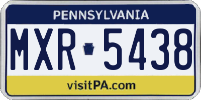 PA license plate MXR5438