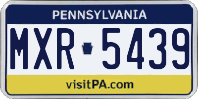 PA license plate MXR5439