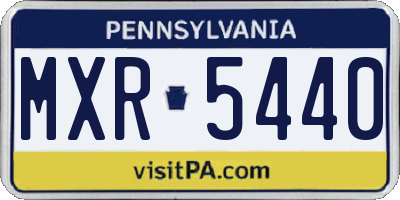 PA license plate MXR5440