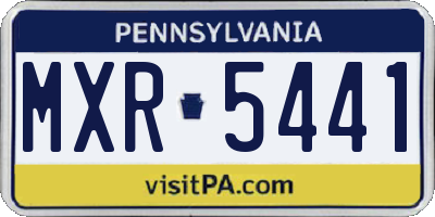 PA license plate MXR5441