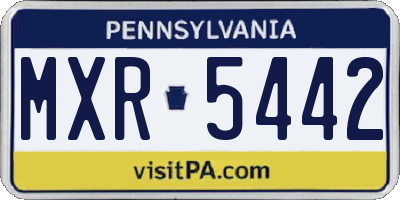 PA license plate MXR5442