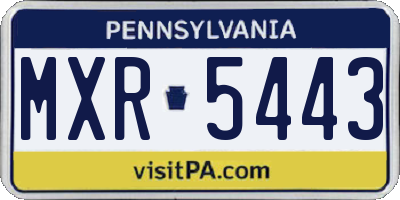 PA license plate MXR5443