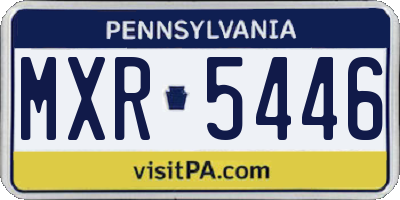 PA license plate MXR5446