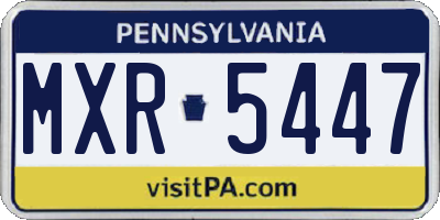 PA license plate MXR5447