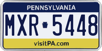PA license plate MXR5448
