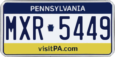 PA license plate MXR5449