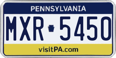 PA license plate MXR5450