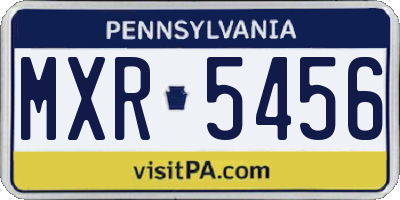 PA license plate MXR5456