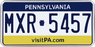 PA license plate MXR5457