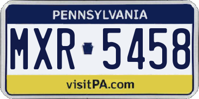 PA license plate MXR5458
