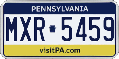 PA license plate MXR5459