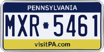 PA license plate MXR5461