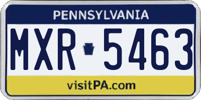 PA license plate MXR5463