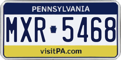 PA license plate MXR5468