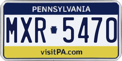 PA license plate MXR5470