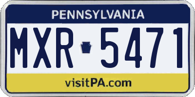 PA license plate MXR5471