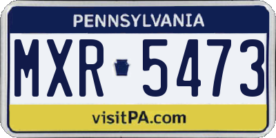 PA license plate MXR5473