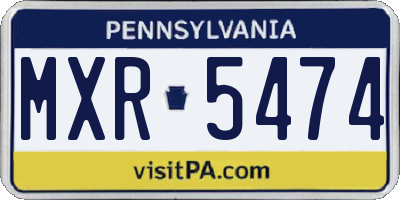 PA license plate MXR5474
