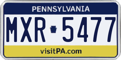 PA license plate MXR5477