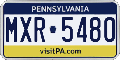 PA license plate MXR5480