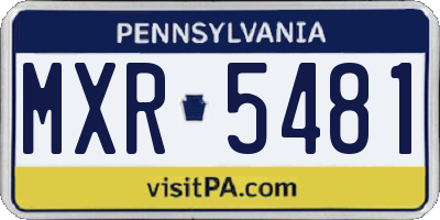 PA license plate MXR5481