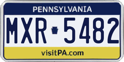 PA license plate MXR5482