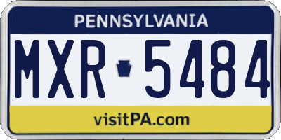 PA license plate MXR5484