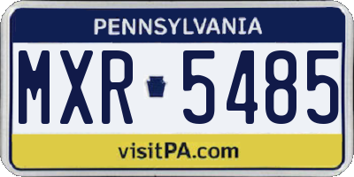 PA license plate MXR5485