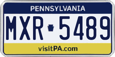 PA license plate MXR5489