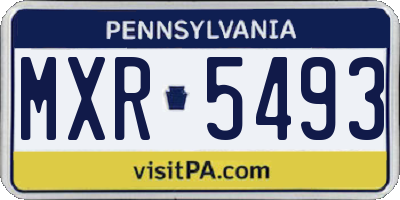 PA license plate MXR5493