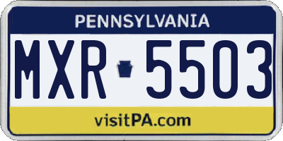 PA license plate MXR5503