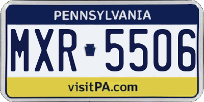 PA license plate MXR5506