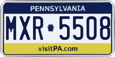 PA license plate MXR5508