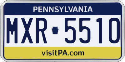 PA license plate MXR5510