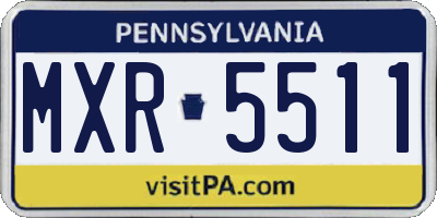 PA license plate MXR5511