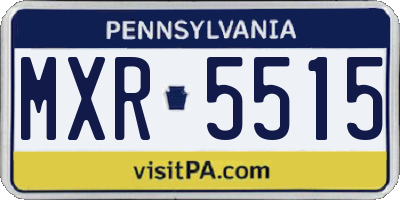 PA license plate MXR5515