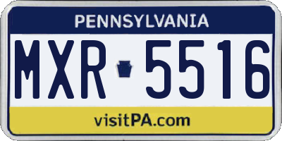 PA license plate MXR5516