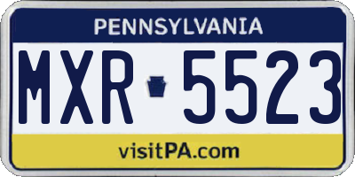 PA license plate MXR5523