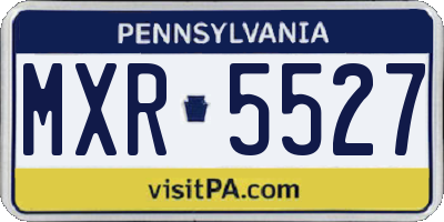 PA license plate MXR5527
