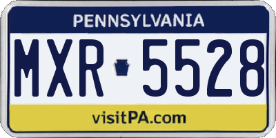 PA license plate MXR5528