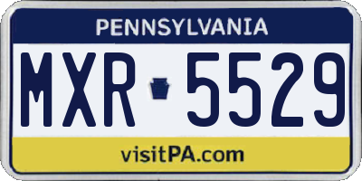 PA license plate MXR5529