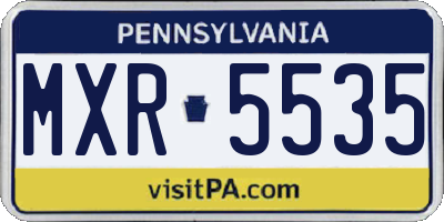 PA license plate MXR5535