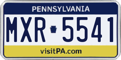 PA license plate MXR5541