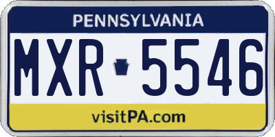 PA license plate MXR5546